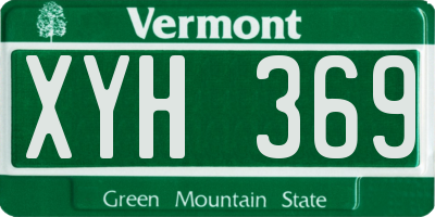 VT license plate XYH369