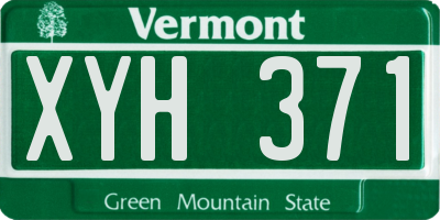 VT license plate XYH371