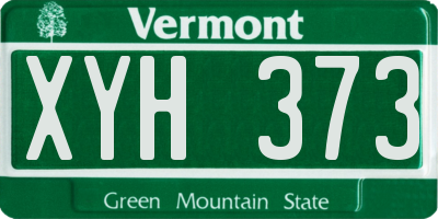 VT license plate XYH373