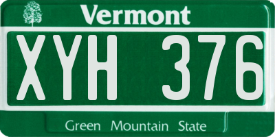 VT license plate XYH376
