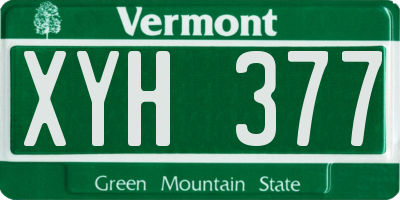 VT license plate XYH377