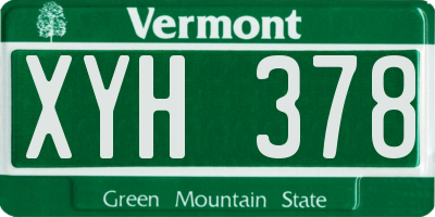 VT license plate XYH378