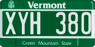 VT license plate XYH380