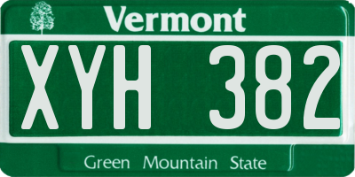 VT license plate XYH382