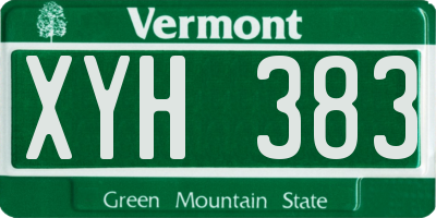 VT license plate XYH383