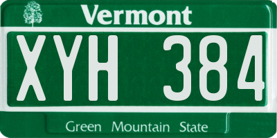VT license plate XYH384