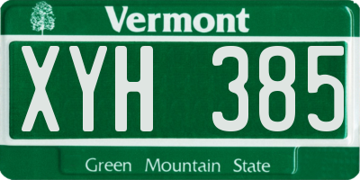 VT license plate XYH385