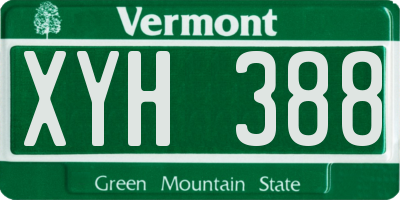 VT license plate XYH388