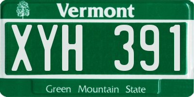 VT license plate XYH391