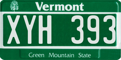 VT license plate XYH393