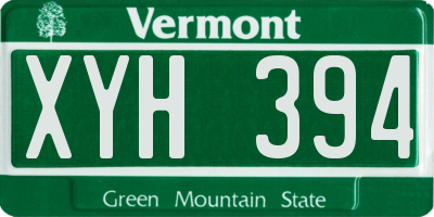 VT license plate XYH394