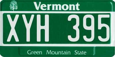 VT license plate XYH395