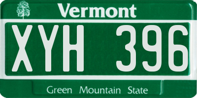 VT license plate XYH396