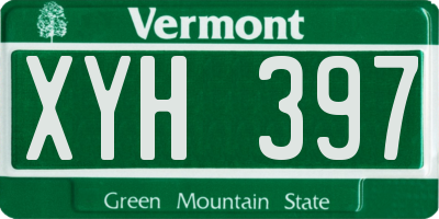 VT license plate XYH397