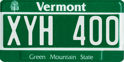 VT license plate XYH400
