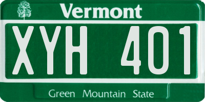 VT license plate XYH401