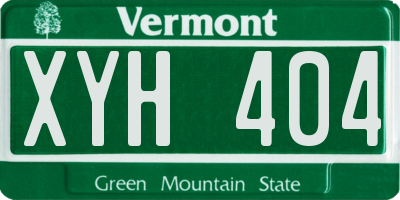 VT license plate XYH404