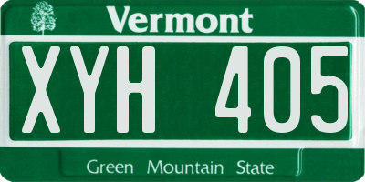 VT license plate XYH405