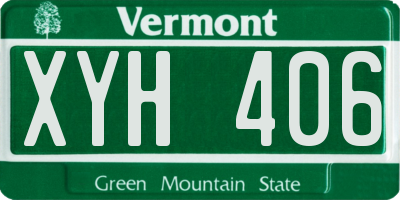 VT license plate XYH406