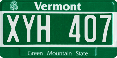 VT license plate XYH407