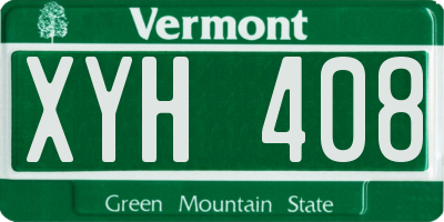VT license plate XYH408