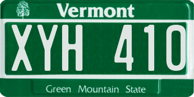 VT license plate XYH410