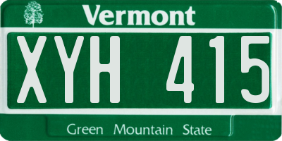 VT license plate XYH415