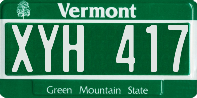 VT license plate XYH417