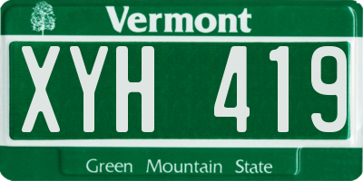 VT license plate XYH419