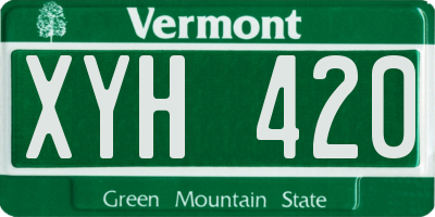 VT license plate XYH420