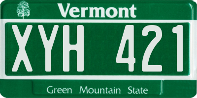 VT license plate XYH421