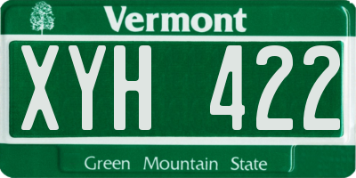 VT license plate XYH422