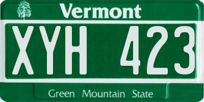 VT license plate XYH423