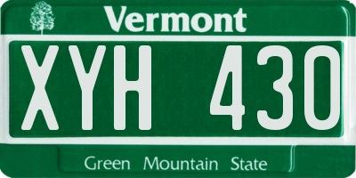 VT license plate XYH430