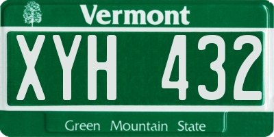 VT license plate XYH432
