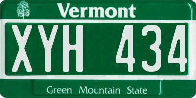 VT license plate XYH434
