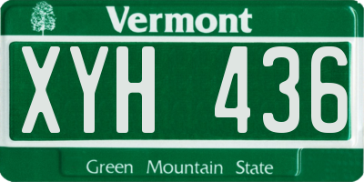 VT license plate XYH436