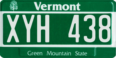 VT license plate XYH438