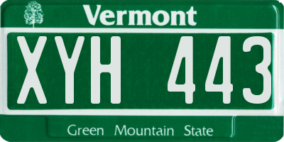 VT license plate XYH443