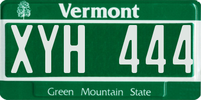 VT license plate XYH444
