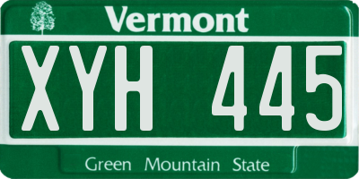 VT license plate XYH445