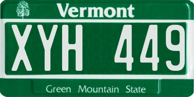 VT license plate XYH449