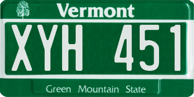VT license plate XYH451