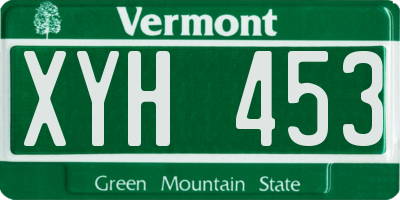 VT license plate XYH453