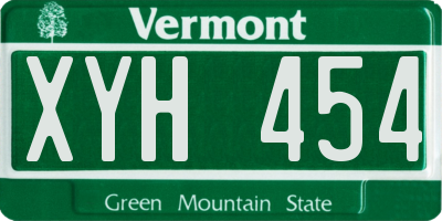 VT license plate XYH454
