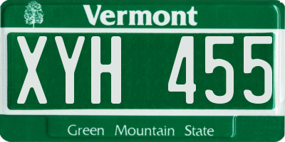 VT license plate XYH455