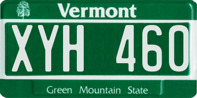 VT license plate XYH460