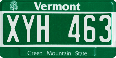 VT license plate XYH463