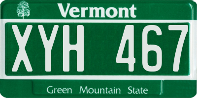 VT license plate XYH467