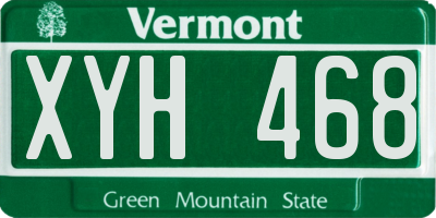 VT license plate XYH468